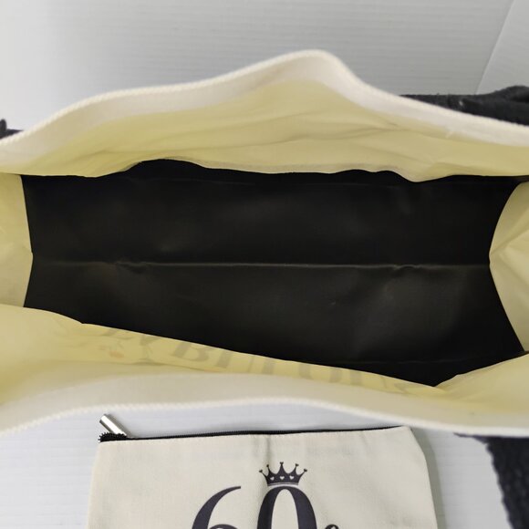 60 & Fabulous Canvas Tote Bag with Zipper Pouch & Ribbon – Black & Cream- NEW - Picture 6 of 16